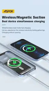 ASPOR-A381-MAGNETIC-PORTABLE-MINI-5000MAH- WIRELESS-POWER-BANK -GADGETZY