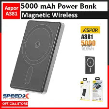 ASPOR-A381-MAGNETIC-PORTABLE-MINI-5000MAH- WIRELESS-POWER-BANK -GADGETZY