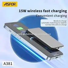 ASPOR-A381-MAGNETIC-PORTABLE-MINI-5000MAH- WIRELESS-POWER-BANK -GADGETZY