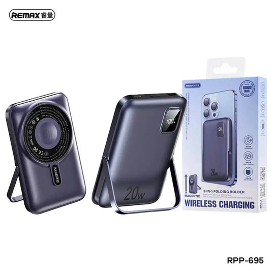 remax-rpp-695-wireless-fast-charging-powerbank-20W-GREY-Foldable-Gadgetzy