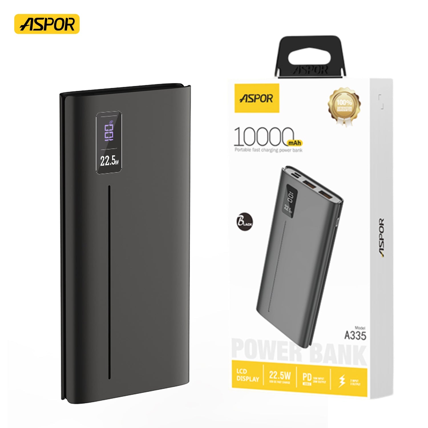 ASPOR-A335-POWER-BANK- 10000MAH-GADGETZY