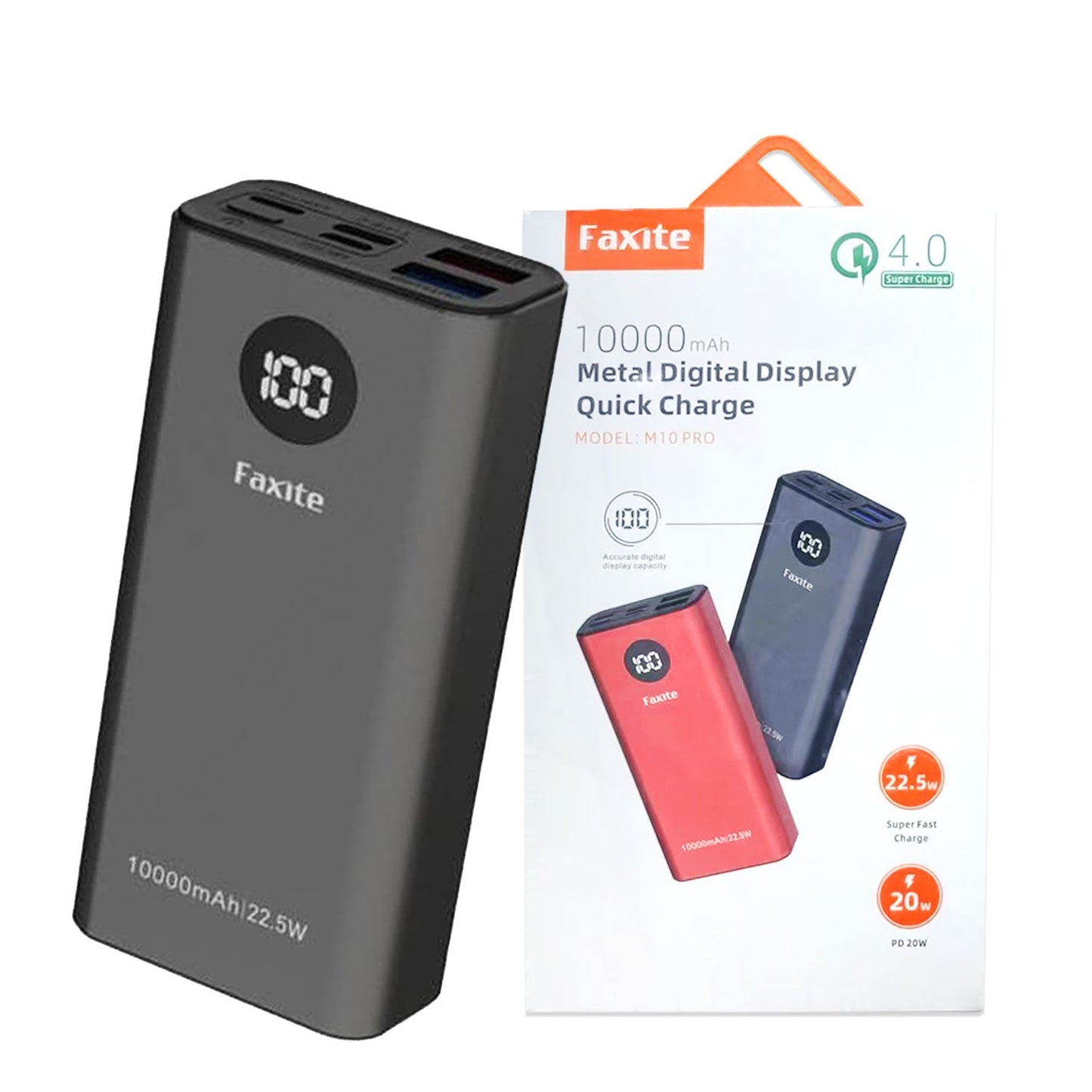 FAXITE-M10PRO-10000mah-DIGITAL-DISPLAY-QUICK- CHARGE-POWER-BANK-GADGETZY