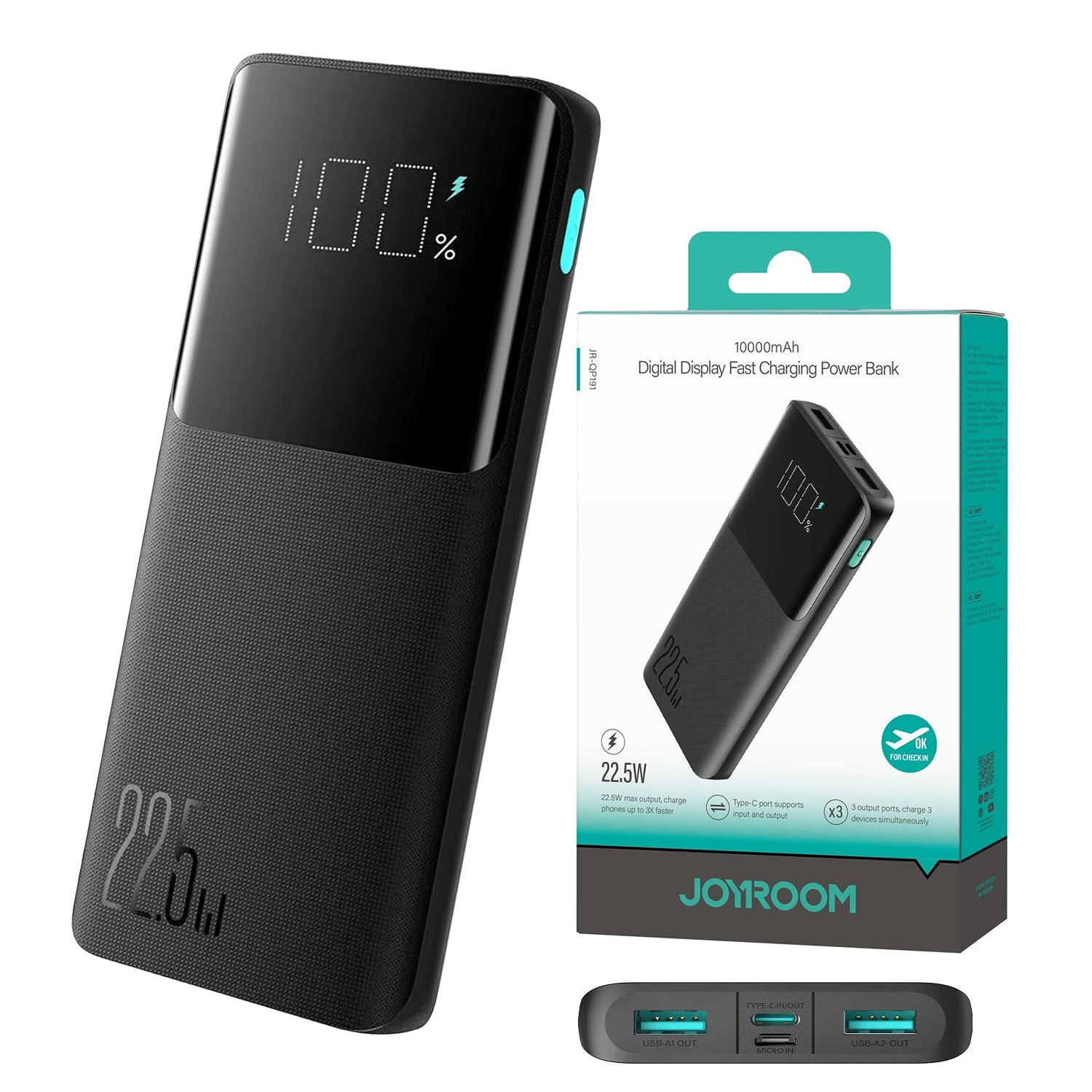 JOYROOM JR-QP191 22.5W Power Bank 10000mAh Gadgetzy